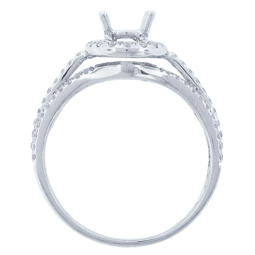 14k White Gold Diamond Semi-mount Ring - 0.55ct