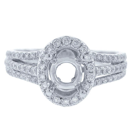 14k White Gold Diamond Semi-mount Ring - 0.55ct