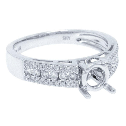 14k White Gold Diamond Semi-mount Ring - 0.35ct