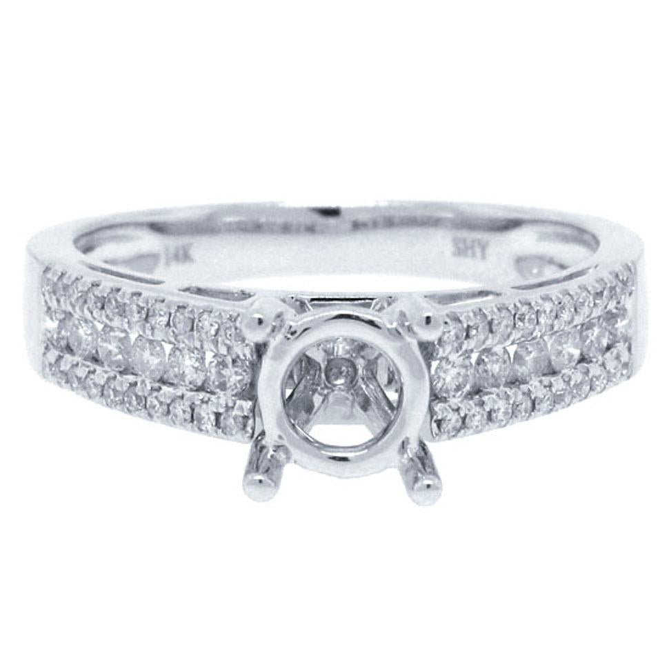 14k White Gold Diamond Semi-mount Ring - 0.35ct