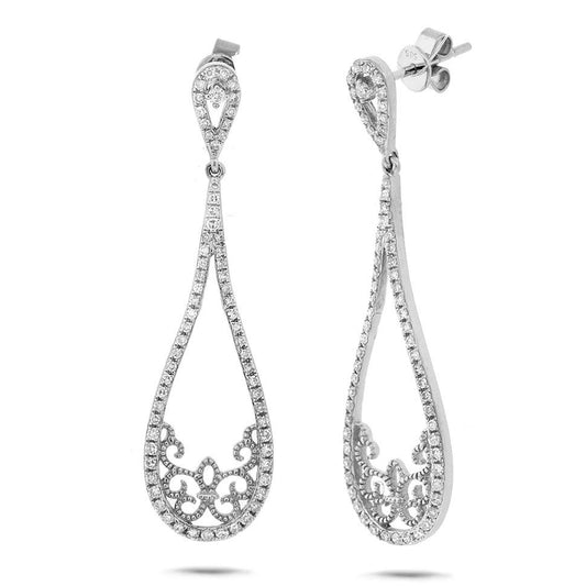 14k White Gold Diamond Earring - 0.55ct