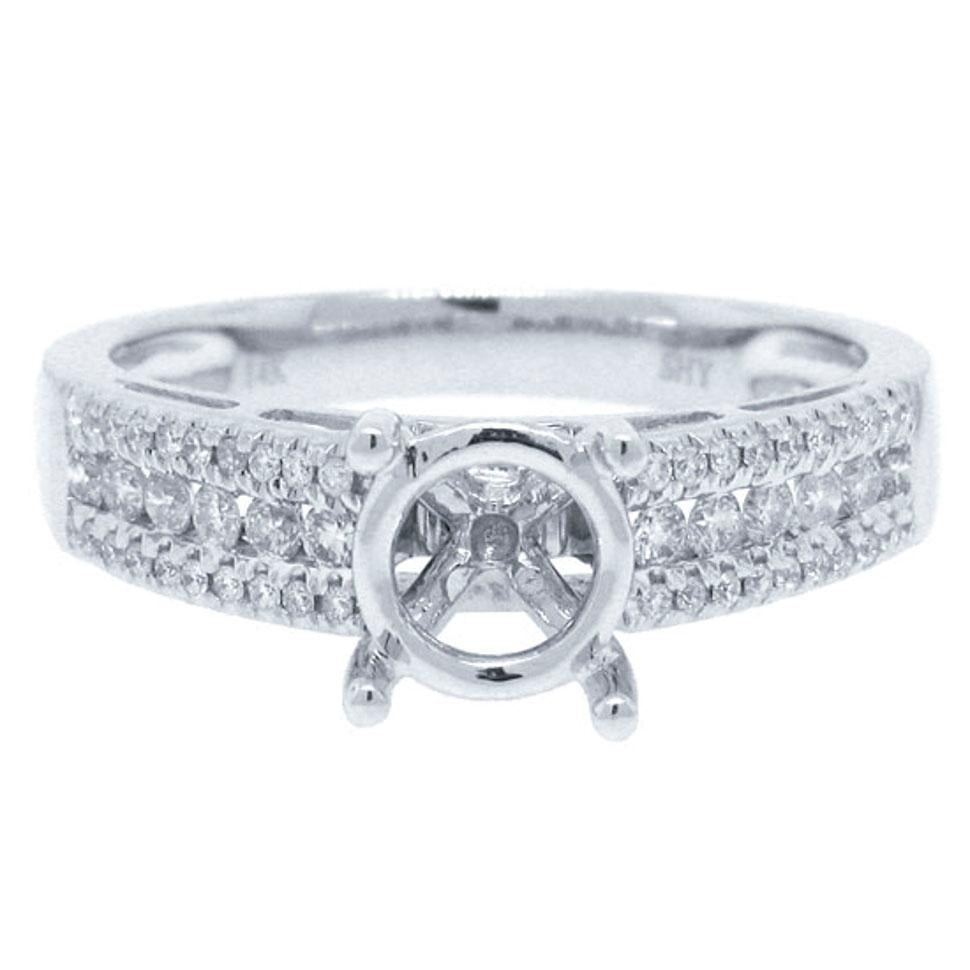 14k White Gold Diamond Semi-mount Ring - 0.35ct