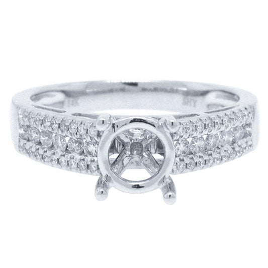 14k White Gold Diamond Semi-mount Ring - 0.35ct