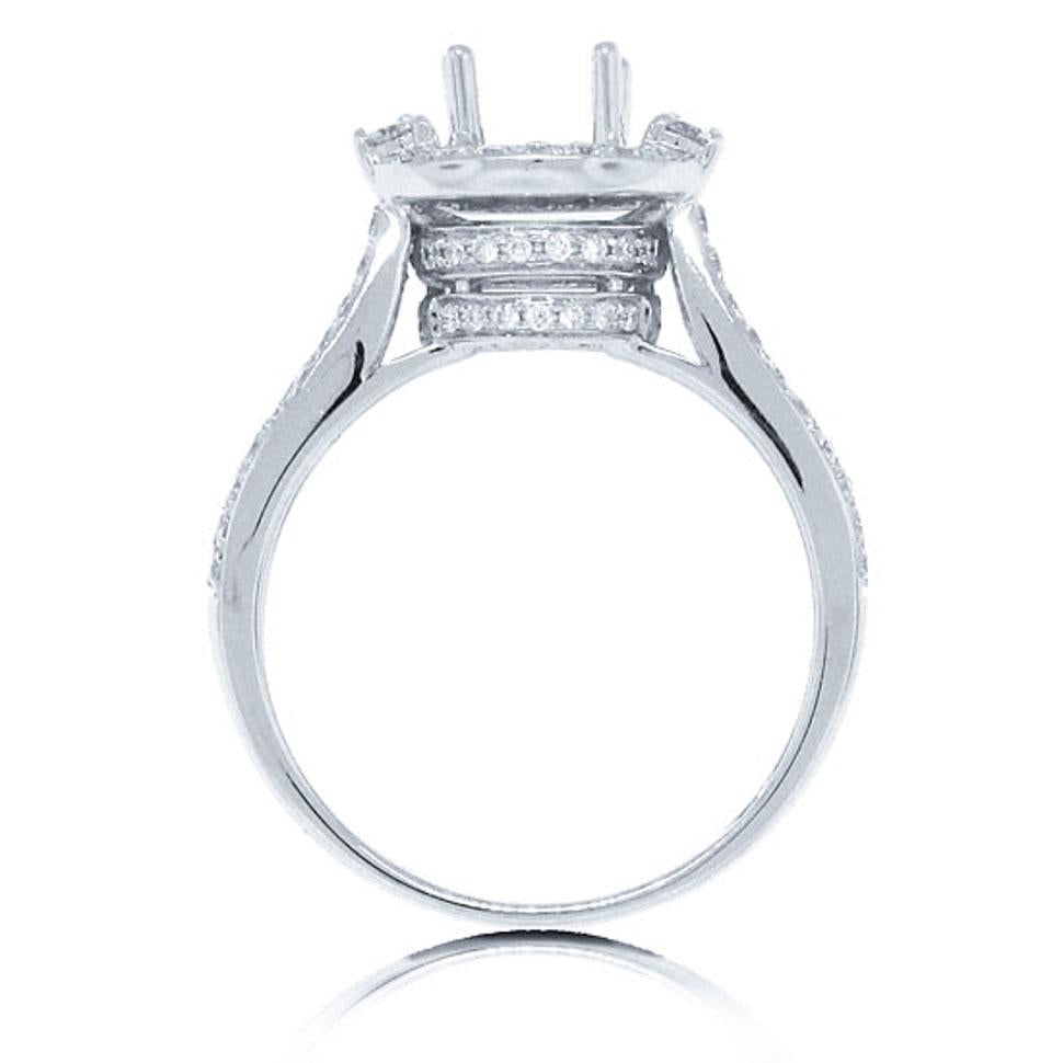 14k White Gold Diamond Semi-mount Ring - 0.65ct