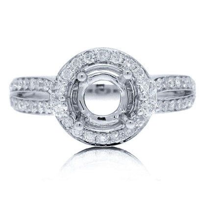 14k White Gold Diamond Semi-mount Ring - 0.65ct