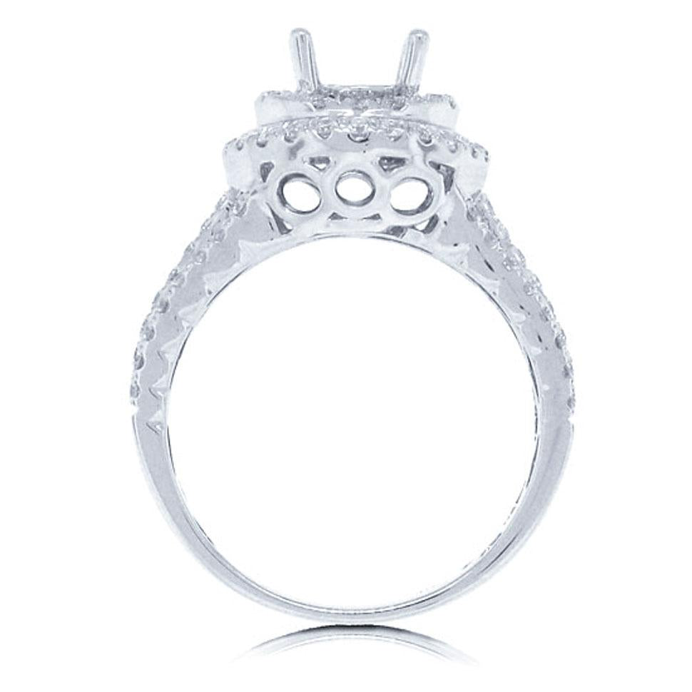 14k White Gold Diamond Semi-mount Ring - 0.85ct