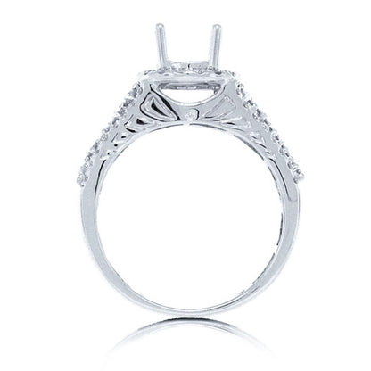 14k White Gold Diamond Semi-mount Ring - 0.65ct