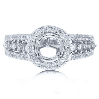 14k White Gold Diamond Semi-mount Ring - 0.65ct