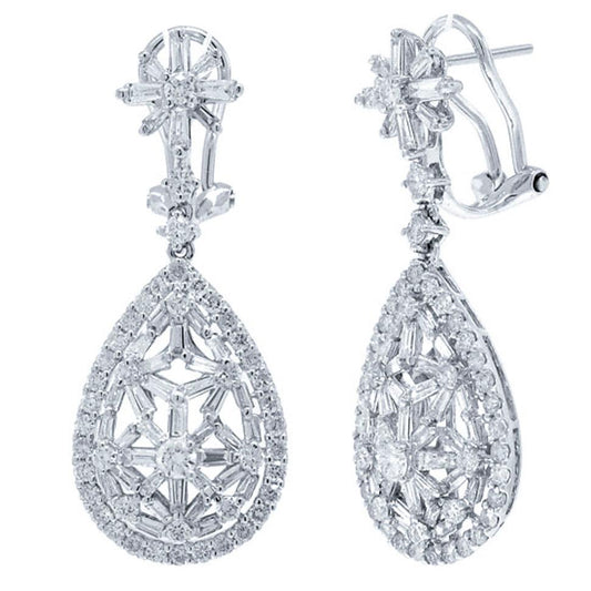18k White Gold Diamond Earring - 2.62ct
