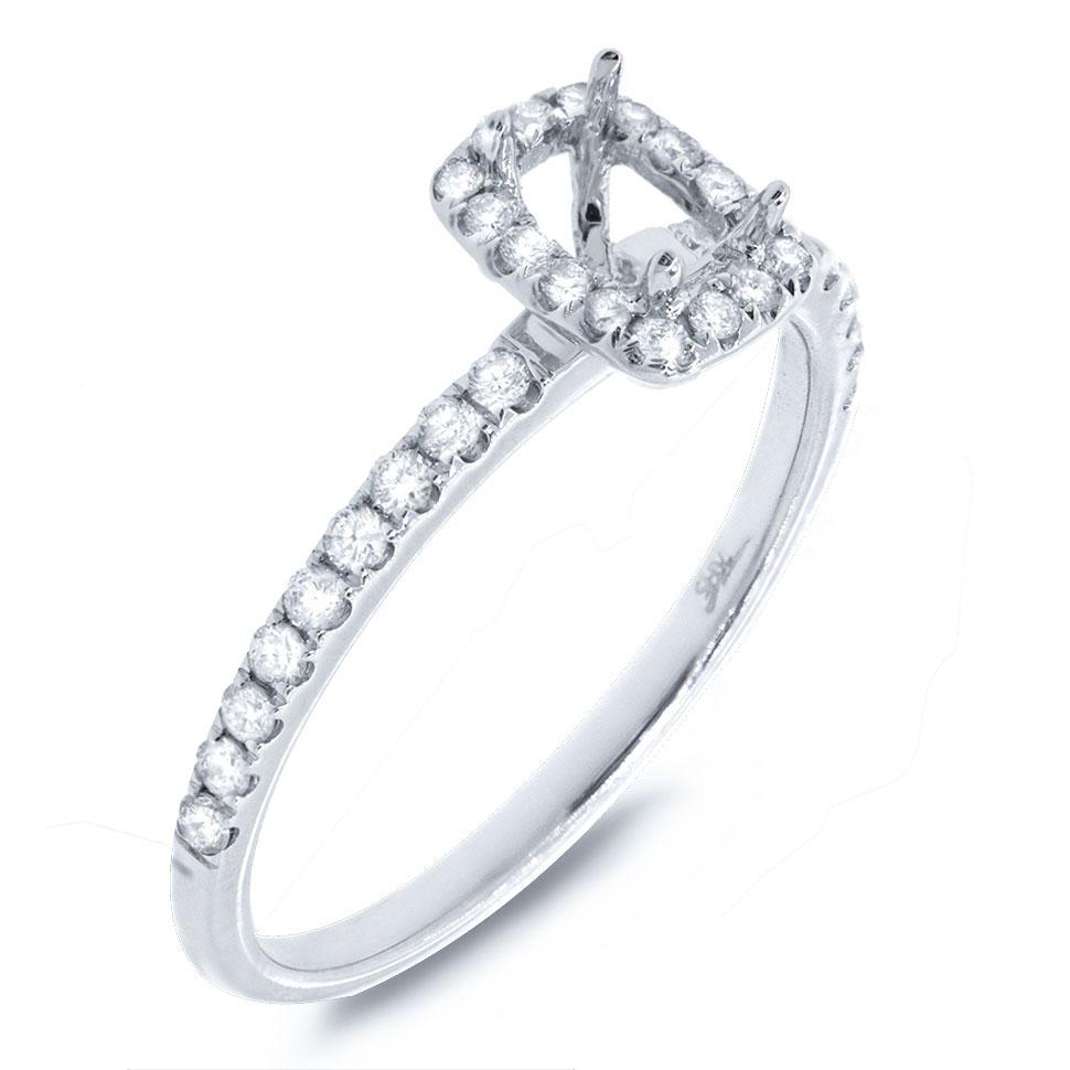 14k White Gold Diamond Semi-mount Ring - 0.27ct