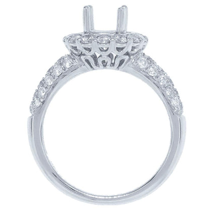 18k White Gold Diamond Semi-mount Ring - 0.87ct