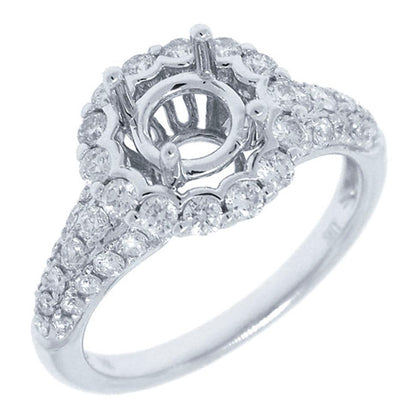 18k White Gold Diamond Semi-mount Ring - 0.87ct