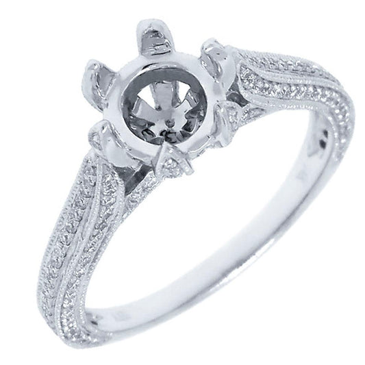 14k White Gold Diamond Semi-mount Ring - 0.46ct