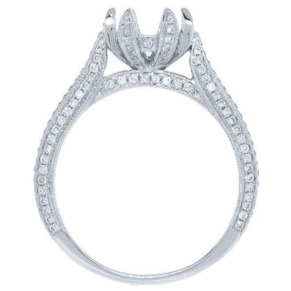 14k White Gold Diamond Semi-mount Ring - 0.46ct