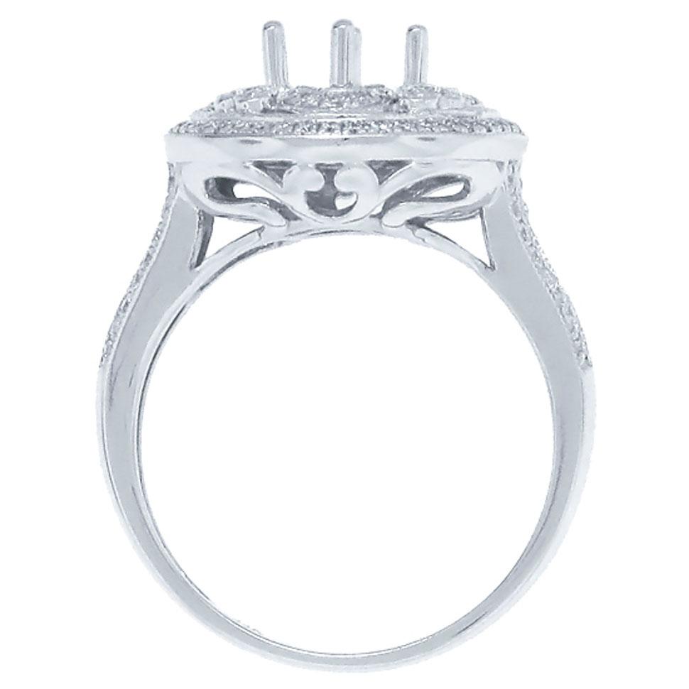 14k White Gold Diamond Semi-mount Ring - 0.32ct