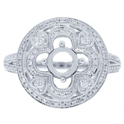 14k White Gold Diamond Semi-mount Ring - 0.32ct