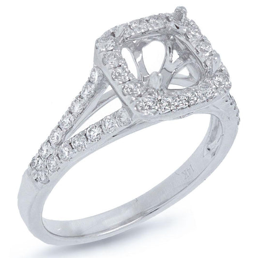 14k White Gold Diamond Semi-mount Ring - 0.64ct