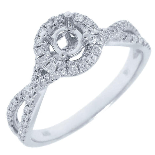 14k White Gold Diamond Semi-mount Ring - 0.25ct