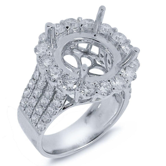 14k White Gold Diamond Semi-mount Ring - 2.37ct