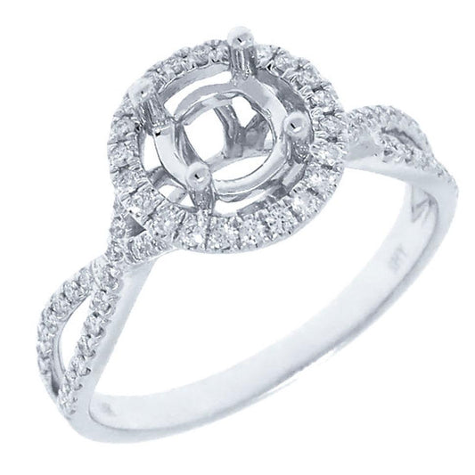 14k White Gold Diamond Semi-mount Ring - 0.26ct