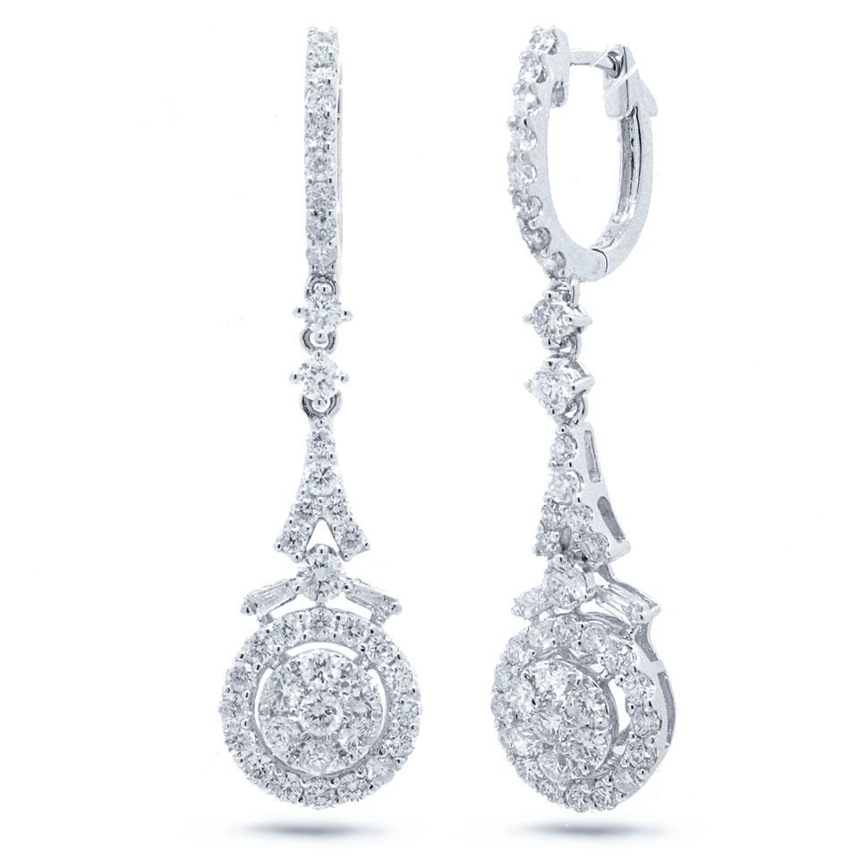 18k White Gold Diamond Earring - 1.38ct