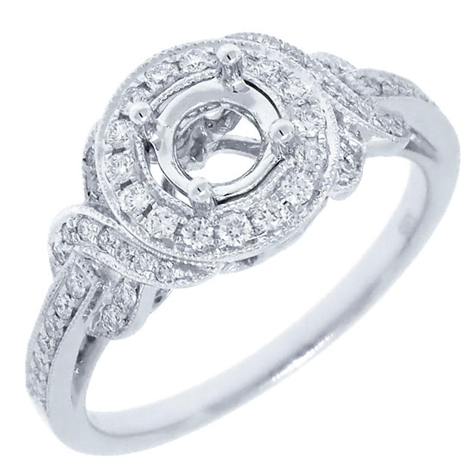 14k White Gold Diamond Semi-mount Ring - 0.30ct