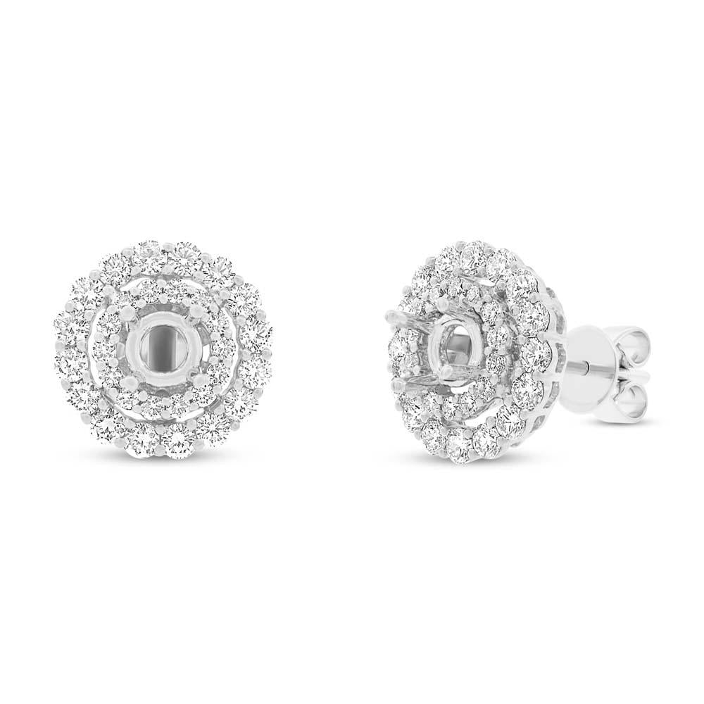 14k White Gold Diamond Semi-mount Earring - 1.30ct