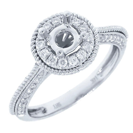 14k White Gold Diamond Semi-mount Ring - 0.35ct