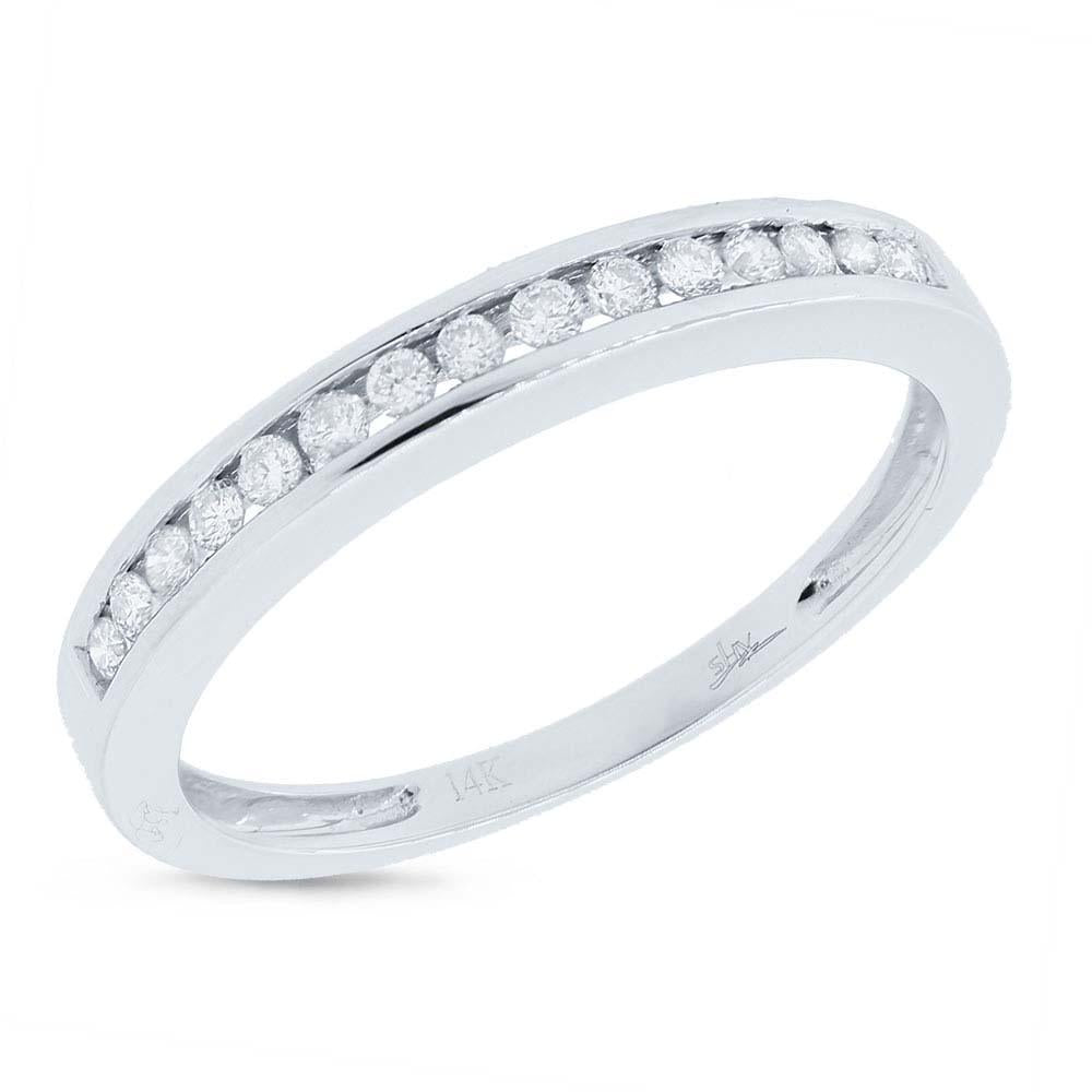 14k White Gold Diamond Lady's Band - 0.20ct