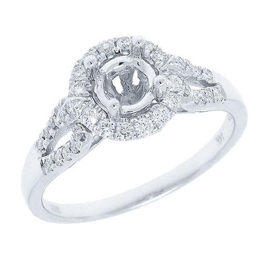 14k White Gold Diamond Semi-mount Ring - 0.29ct