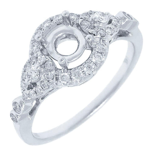 14k White Gold Diamond Semi-mount Ring - 0.35ct