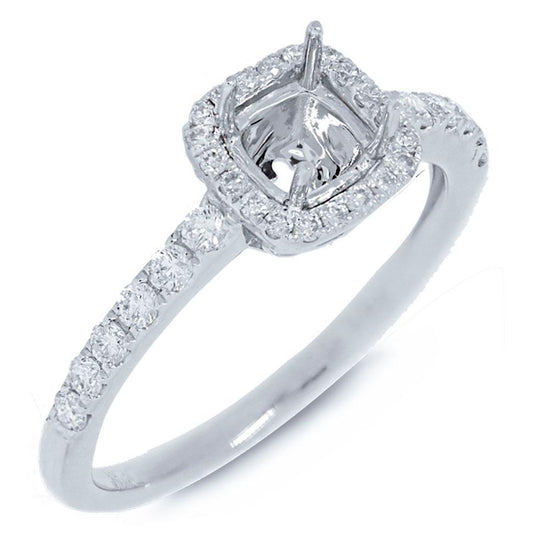 14k White Gold Diamond Semi-mount Ring - 0.37ct