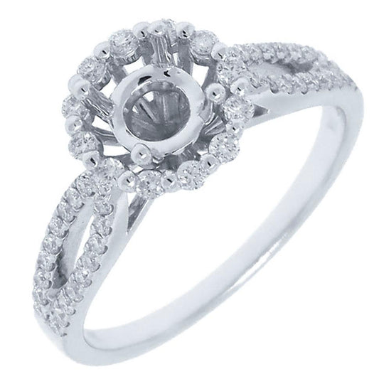 14k White Gold Diamond Semi-mount Ring - 0.36ct