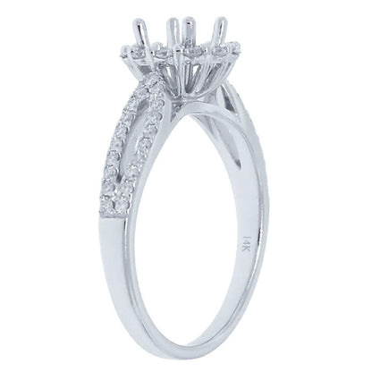 14k White Gold Diamond Semi-mount Ring - 0.36ct