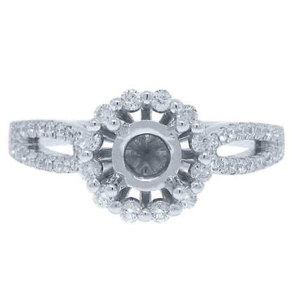 14k White Gold Diamond Semi-mount Ring - 0.36ct