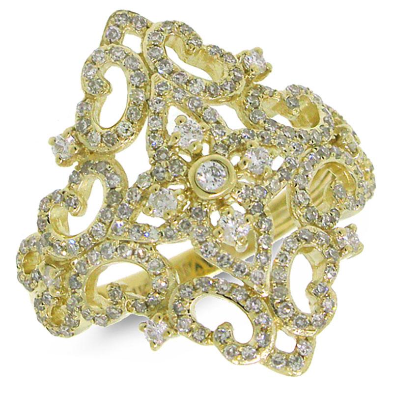 14k Yellow Gold Diamond Lady's Ring - 0.75ct