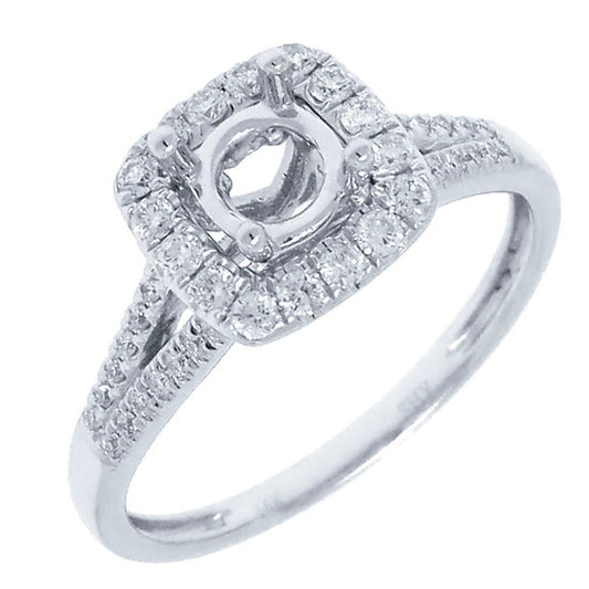 14k White Gold Diamond Semi-mount Ring - 0.32ct