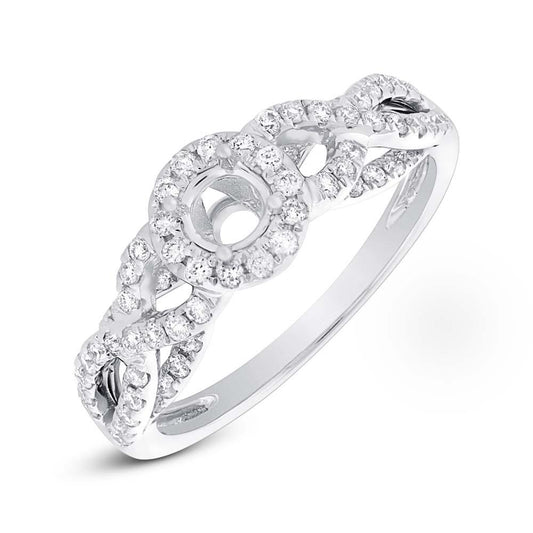 14k White Gold Diamond Semi-mount Ring - 0.51ct