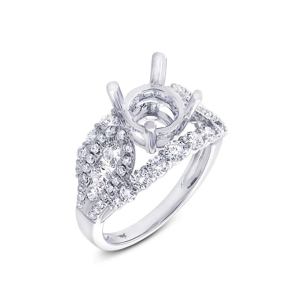 18k White Gold Diamond Semi-mount Ring - 1.90ct