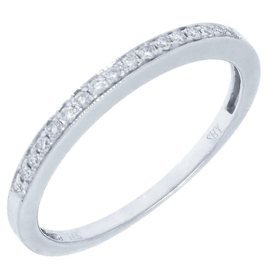 14k White Gold Diamond Lady's Band - 0.13ct