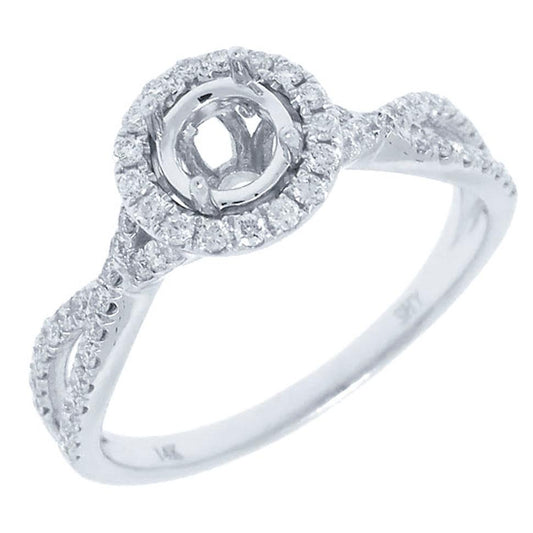 14k White Gold Diamond Semi-mount Ring - 0.32ct