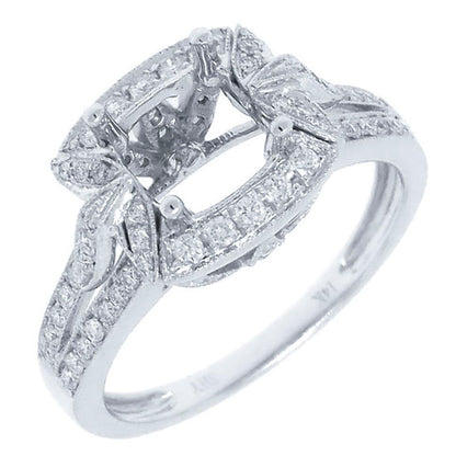 14k White Gold Diamond Semi-mount Ring - 0.42ct