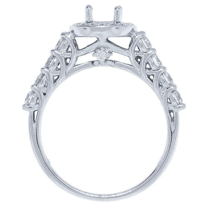 14k White Gold Diamond Semi-mount Ring - 0.86ct