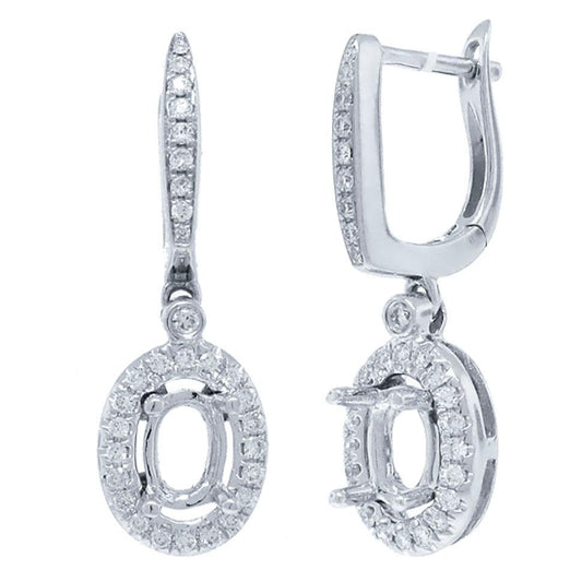 14k White Gold Diamond Semi-mount Earring - 0.29ct