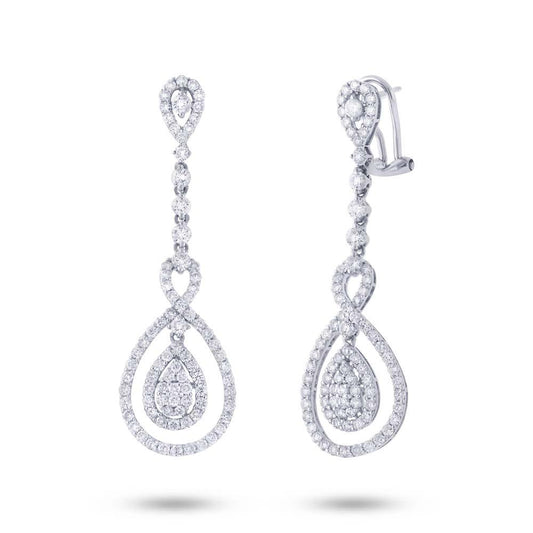 18k White Gold Diamond Earring - 3.31ct