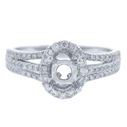 14k White Gold Diamond Semi-mount Ring - 0.45ct