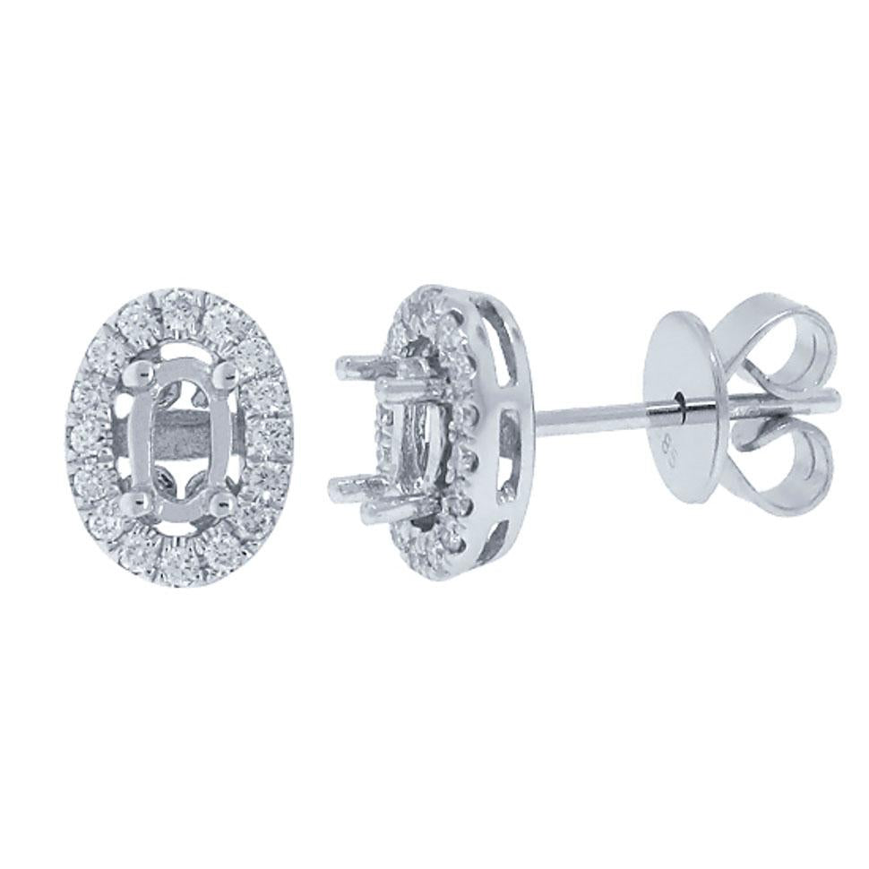 14k White Gold Diamond Semi-mount Earring - 0.16ct