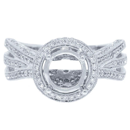 14k White Gold Diamond Semi-mount Ring - 0.75ct