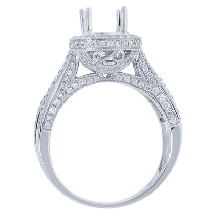 14k White Gold Diamond Semi-mount Ring - 0.75ct