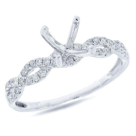 14k White Gold Diamond Semi-mount Ring - 0.22ct